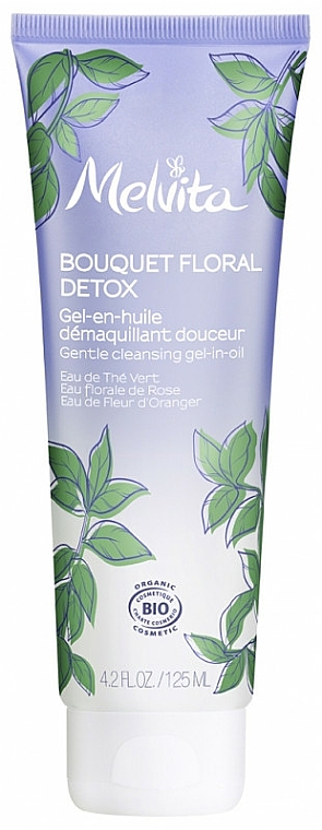 Żelowy olejek do mycia twarzy - Melvita Floral Bouquet Detox Organic Gentle Cleansing Gel-in-Oil