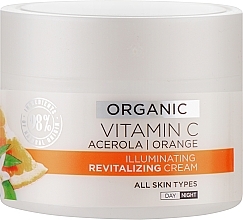 Rozświetlający krem rewitalizujący z witaminą C - Eveline Cosmetics Organic Vitamin C Cream — Zdjęcie N1