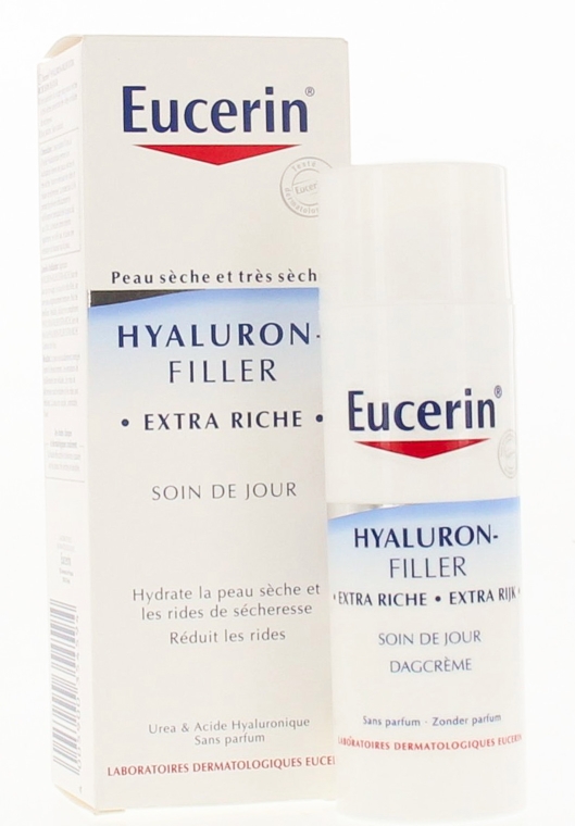 Bogaty krem do twarzy na dzień wypełniający zmarszczki - Eucerin Hyaluron-Filler Extra Riche Day Cream — Zdjęcie N1