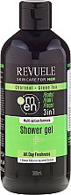Żel pod prysznic dla mężczyzn - Revuele Men Charcoal Green & Tea 3in1 Body, Hair & Face Shower Gel — Zdjęcie N1