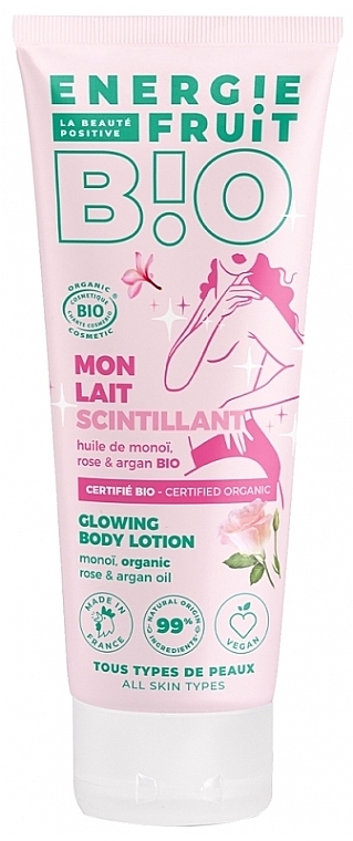 Balsam do ciała z organicznymi olejkami monoi, różanym i arganowym - Energie Fruit Glowing Body Lotion With Monoi, Organic Rose & Argan Oil — Zdjęcie N1