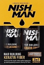 Kup Zestaw kosmetyków do zagęszczenia włosów dla mężczyzn - Nishman Hair Building Keratin Fiber (powder/21g + mist/100ml)