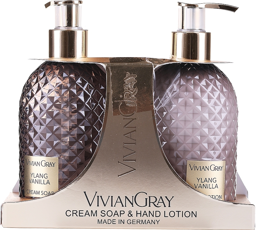 PRZECENA! Zestaw - Vivian Gray Gemstone Ylang & Vanilla (h/lot 300 ml + soap 300 ml) * — Zdjęcie N2