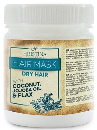 Maska do włosów suchych Kokos, olej jojoba i len - Hristina Cosmetics Hair Mask — Zdjęcie N1