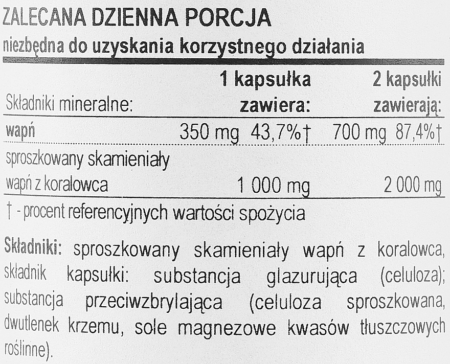 Wapń w kapsułkach, 100 szt. - Now Foods Coral Calcium — Zdjęcie N3