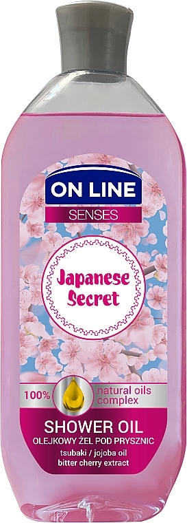 Olejkowy żel pod prysznic z olejami tsubaki i jojoba - On Line Senses Japanese Secret