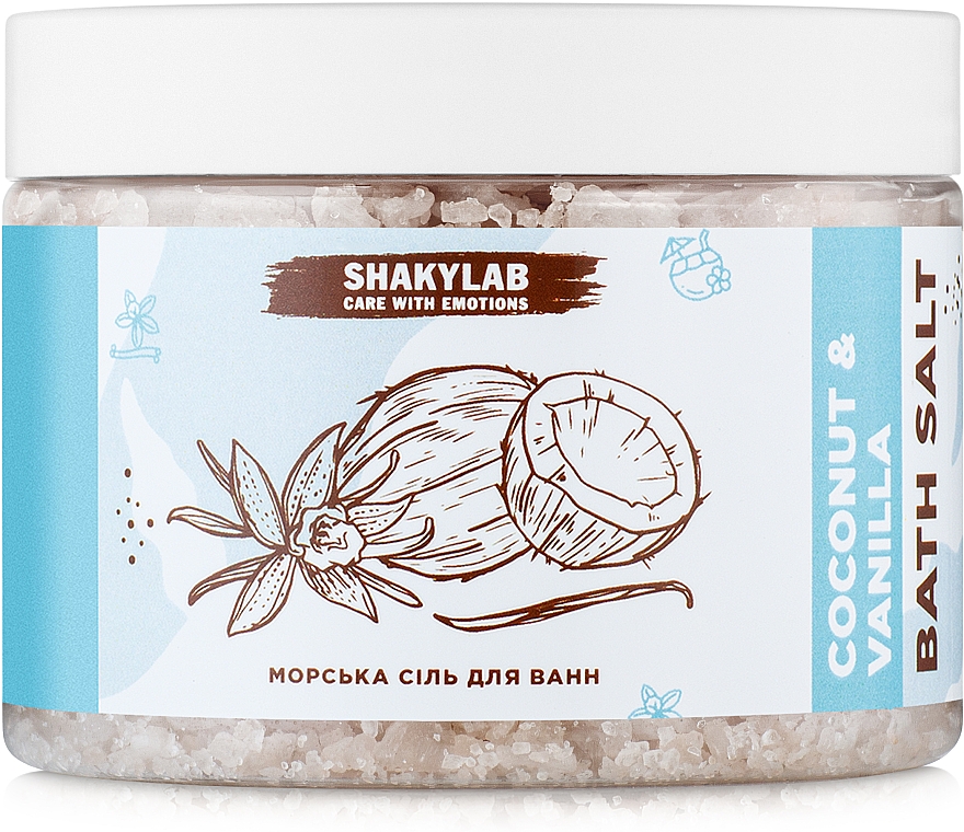 Sól morska do kąpieli Coconut & Vanilla - SHAKYLAB Natural Bath Salt