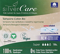 Kup Tampony z bawełny organicznej, Super, 18szt - Masmi Silver Care