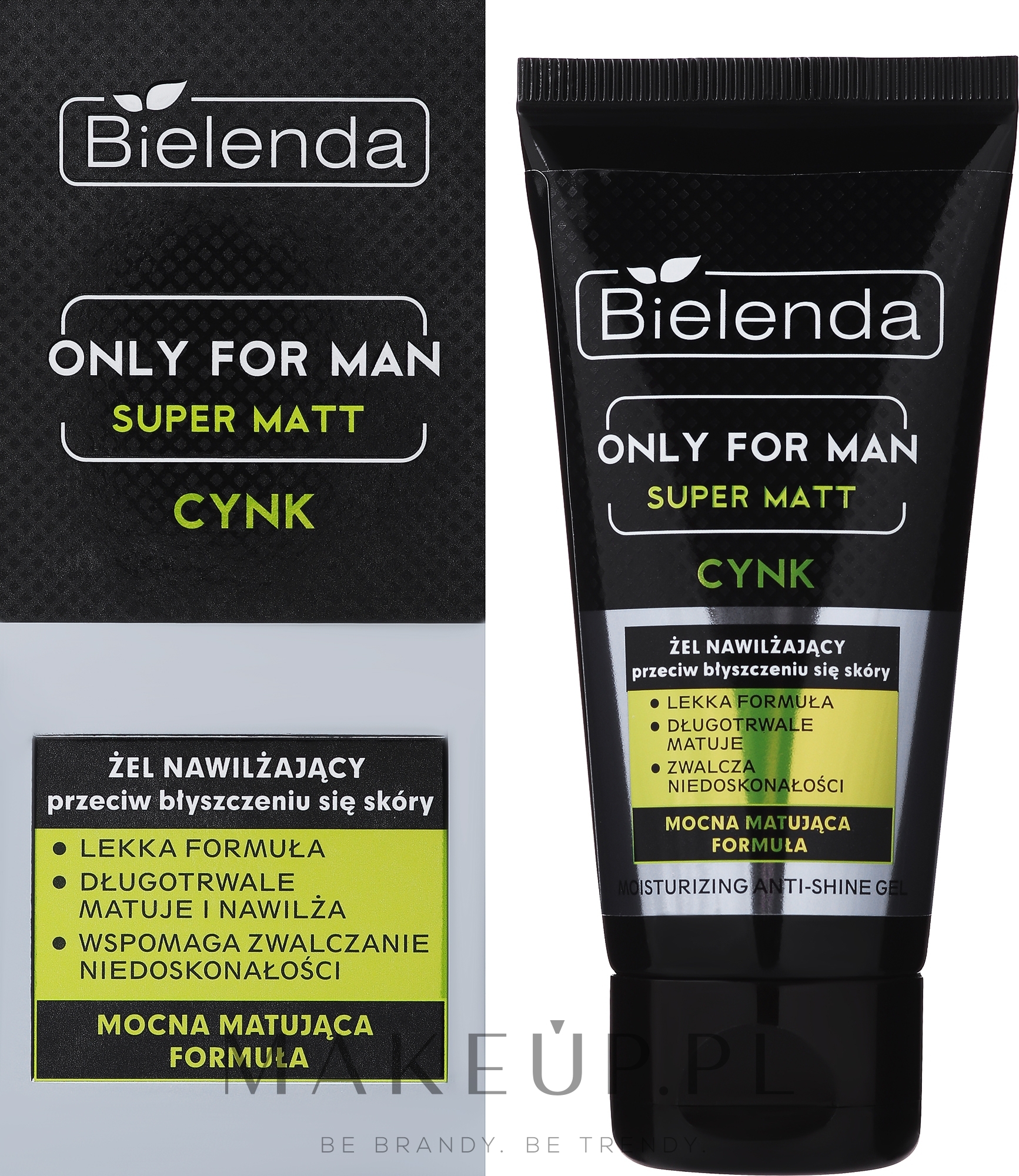 Żel nawilżający przeciw błyszczeniu się skóry dla mężczyzn - Bielenda Only For Men Super Mat  — Zdjęcie 50 ml