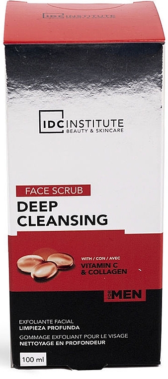 Peeling do twarzy dla mężczyzn - IDC Institute Deep Cleansing Vitamin C & Collagen Men Face Scrub — Zdjęcie N2