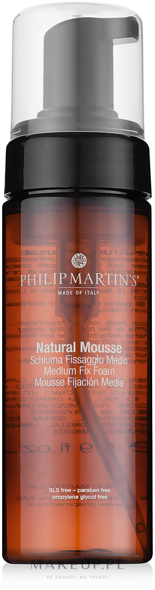 Naturalna pianka do włosów średnio utrwalająca - Philip Martin's Natural Mousse Medium Fix Foam — Zdjęcie 175 ml