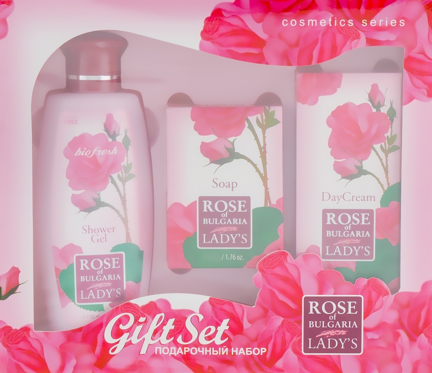 Zestaw - BioFresh Rose of Bulgaria Gift Set (sh/gel/100ml + soap/50g + f/cr/30ml) — Zdjęcie N1