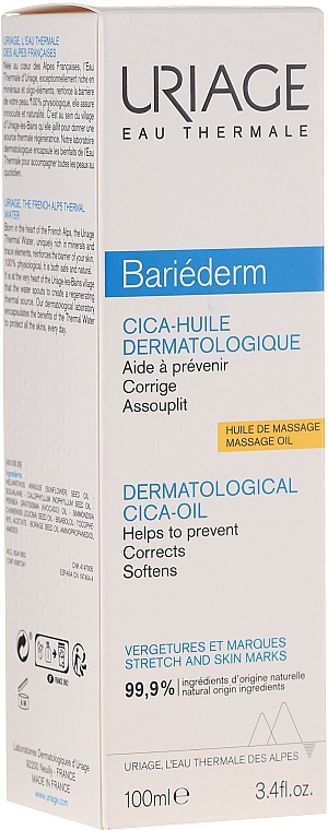 Dermatologiczny olejek do ciała przeciw rozstępom - Uriage Bariederm Dermatologycal Cica-Oil  — Zdjęcie N1