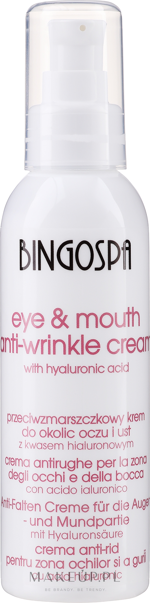 Przeciwzmarszczkowy krem z kwasem hialuronowym do okolic oczu i ust - BingoSpa Anti-Wrinkle Cream For Eye And Mouth Area — Zdjęcie 135 g