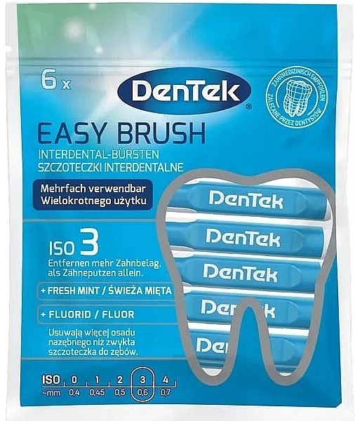 Szczoteczki międzyzębowe, 0,6 mm, 6 szt. - DenTek Easy Brush  — Zdjęcie N1