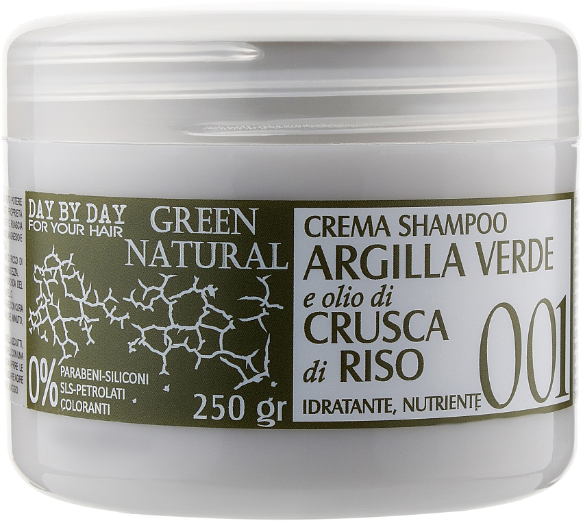 Kremowy szampon z zieloną glinką i olejem z otrębów ryżowych - Alan Jey Green Natural Cream-Shampoo — Zdjęcie N1