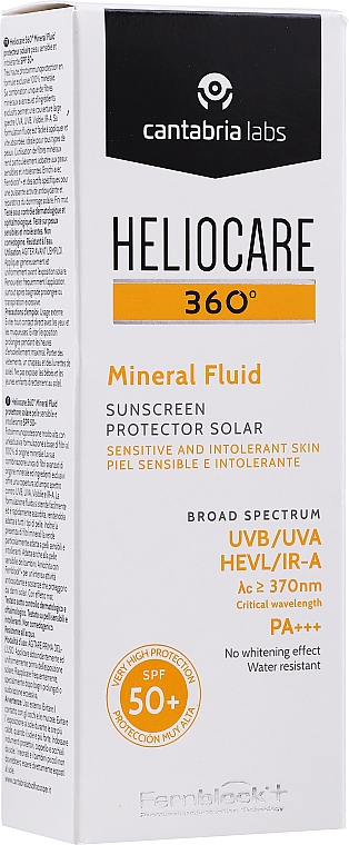 Przeciwsłoneczny mineralny fluid - Cantabria Labs Heliocare 360º Mineral Fluid SPF 50+ — Zdjęcie N2