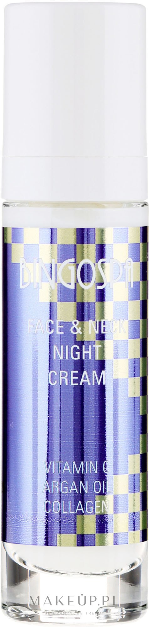 Krem na noc do twarzy i szyi z witaminą C, olejem arganowym i kolagenem - BingoSpa Face & Neck Night Cream — Zdjęcie 50 g