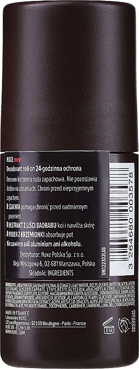 Dezodorant w kulce dla mężczyzn - Nuxe Men 24H Protection Deodorant — Zdjęcie N2