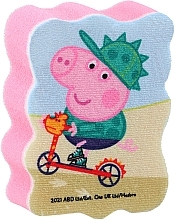 Gąbka do kąpieli dla dzieci Świnka Peppa, George na rowerze, różowa - Suavipiel Peppa Pig Bath Sponge — Zdjęcie N1