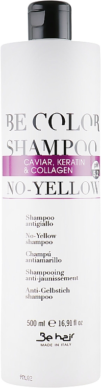 Szampon do włosów z kolagenem przeciw żółtym tonom z kawiorem i keratyną	 - Be Hair Be Color Shampoo No-Yellow