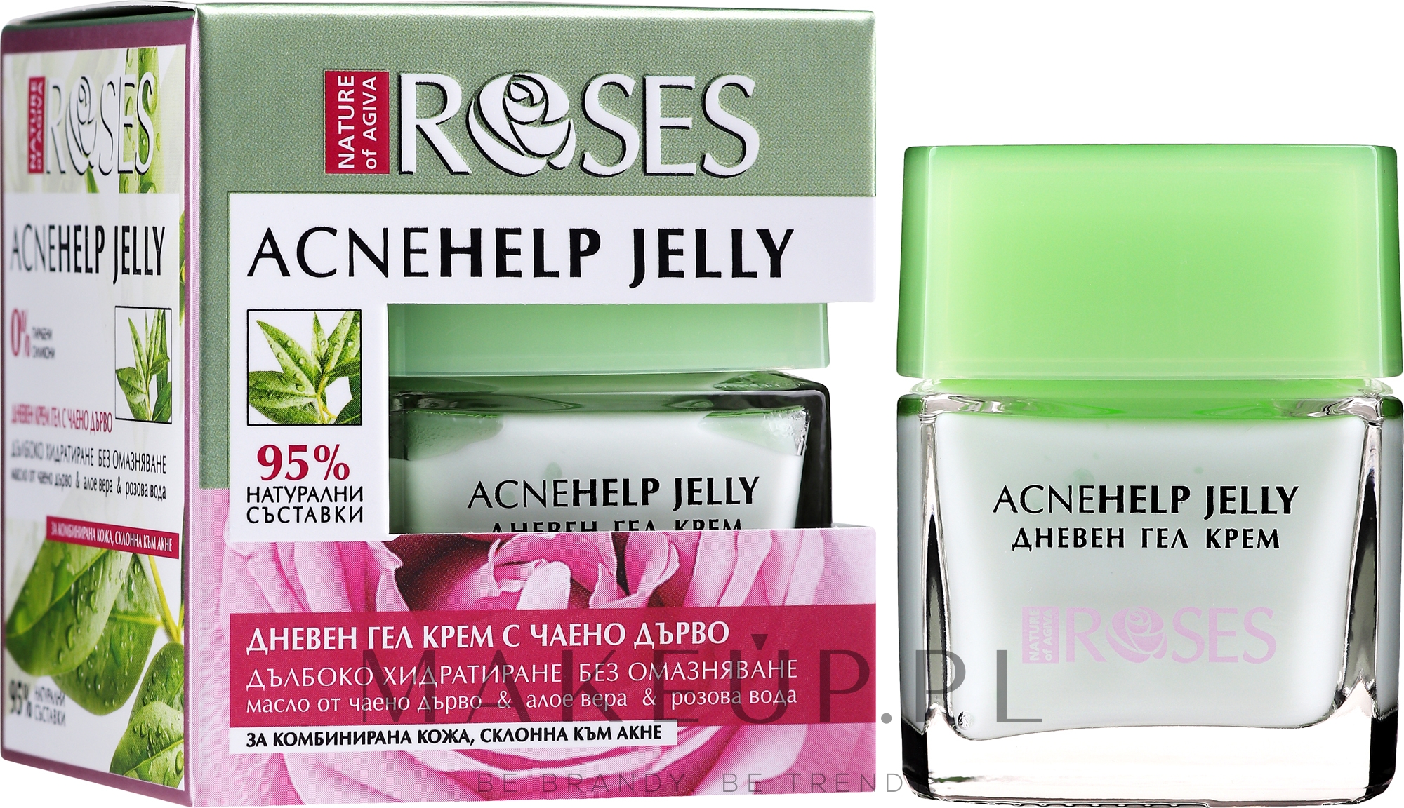 Żel-krem na dzień z olejkiem z drzewa herbacianego - Nature of Agiva Roses Acnehelp Jelly Daily Cream — Zdjęcie 50 ml