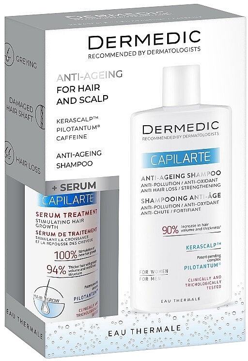 Zestaw - Dermedic Capilarte Anti-Aging (shm/300ml + serum/150ml) — Zdjęcie N1