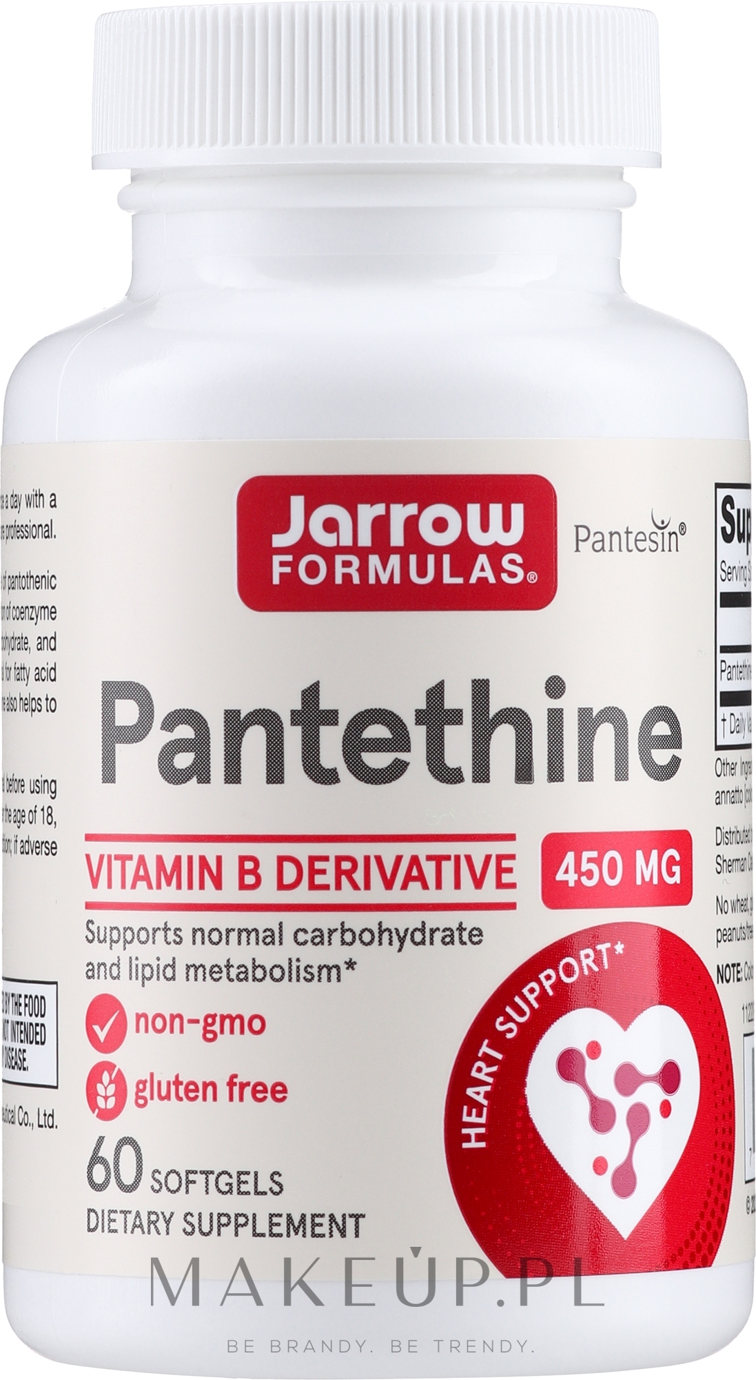 Suplement diety Pantetyna - Jarrow Formulas Pantethine, 450 mg — Zdjęcie 60 szt.
