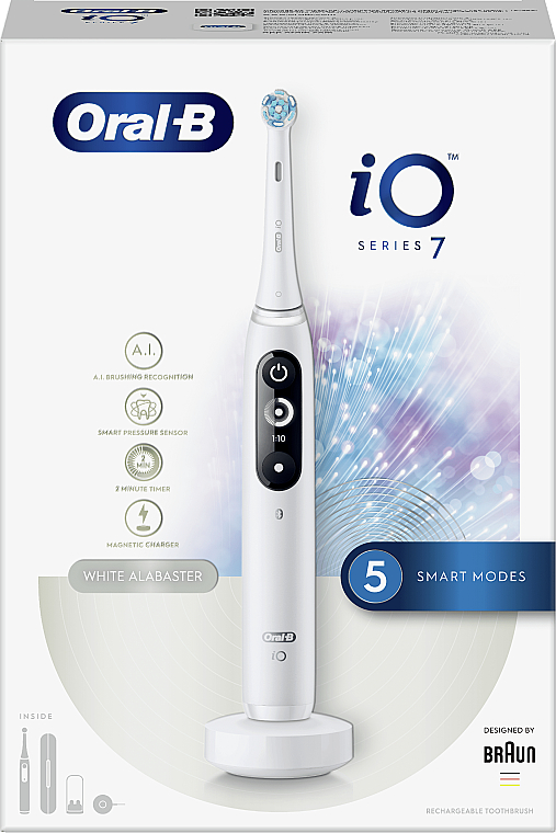 Elektryczna szczoteczka do zębów, biała - Oral-B iO Series 7 — Zdjęcie N1