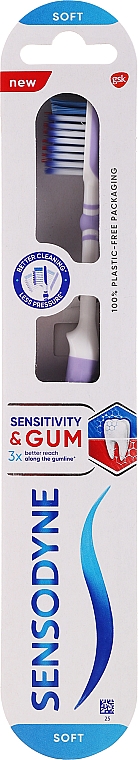Szczoteczka do wrażliwych dziąseł i zębów, jasnofioletowa - Sensodyne Sensitivity & Gum Soft Toothbrush — Zdjęcie N1