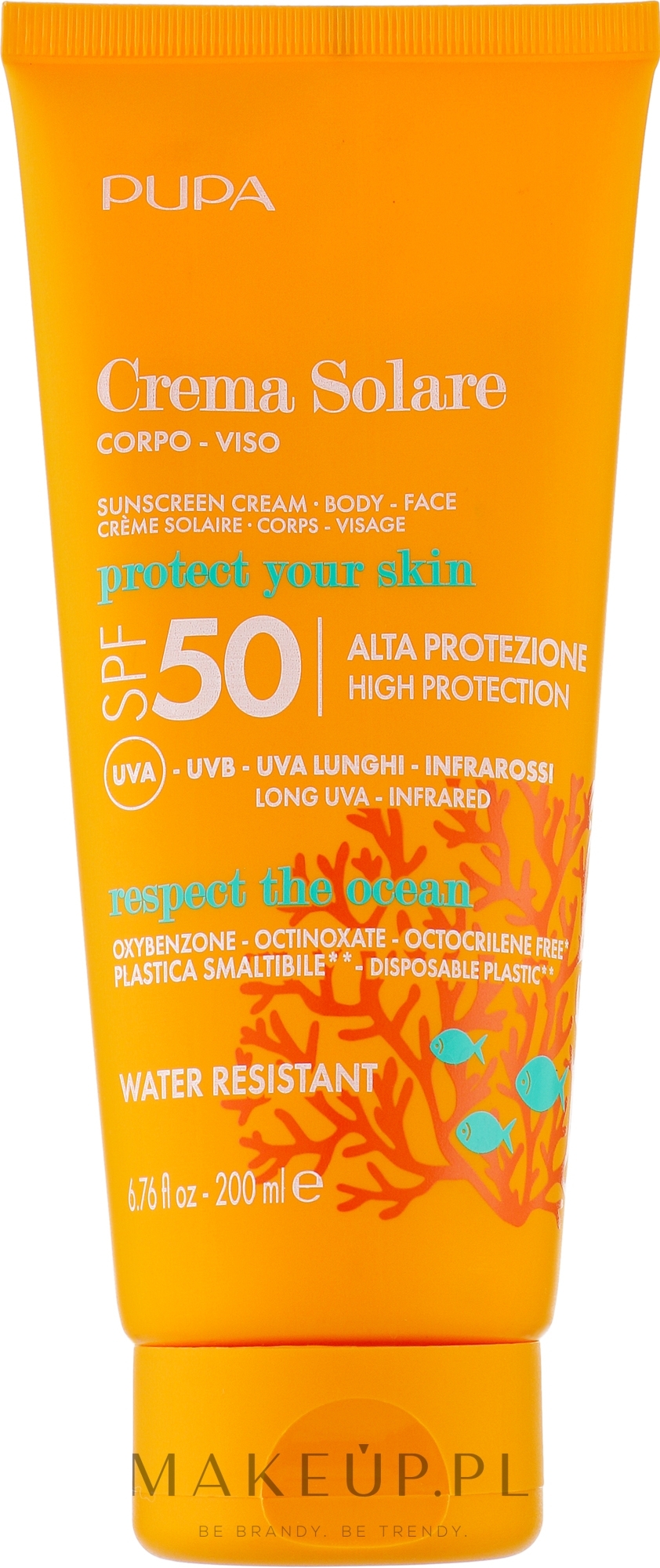 Filtr przeciwsłoneczny SPF 50 - Pupa Sunscreen Cream — Zdjęcie 200 ml