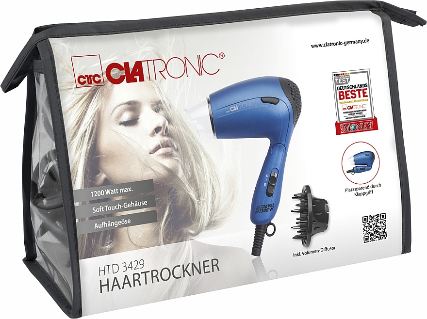 Clatronic HTD 3429 Blue Hair Dryer - wide 7