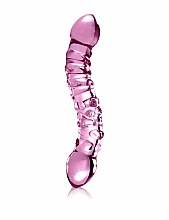 Faloimitator szklany, dwustronny, różowy - PipeDream Icicles No55 — Zdjęcie N2