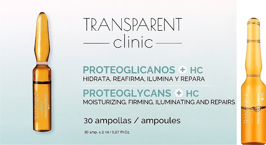 Ampułki do twarzy - Transparent Clinic Proteoglicanos + HC — Zdjęcie N1