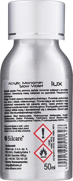 Monomer do akrylu - Silcare Sequent Liquid Lux Slow Violet — Zdjęcie N2