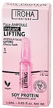 Kup Liftingująco-ujędrniająca ampułka do twarzy z białkiem sojowym i kwasem hialuronowym - Iroha Nature Instant Flash Lifting Face Ampoule 