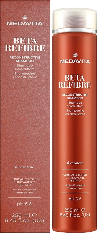 Rewitalizujący szampon do włosów zniszczonych - Medavita Beta Refibre Recontructive Shampoo — Zdjęcie N2