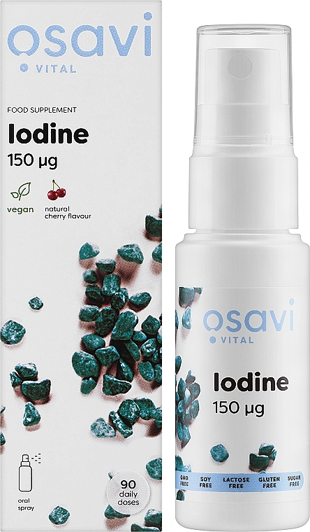 Dodatek do żywności w sprayu Jod, smak wiśniowy - Osavi Iodine Oral Spray — Zdjęcie N2