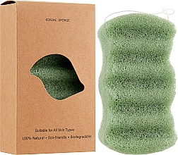 Gąbka do mycia twarzy konjac, zielona - Cosmo Shop Konjac Sponge Craft Box — Zdjęcie N2