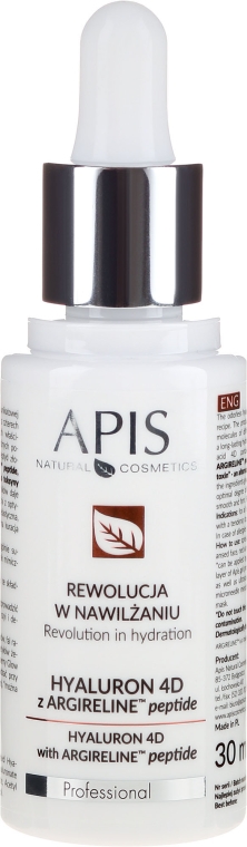 Nawilżające serum do twarzy - APIS Professional Hyaluron 4D + Argireline Peptide — Zdjęcie N2