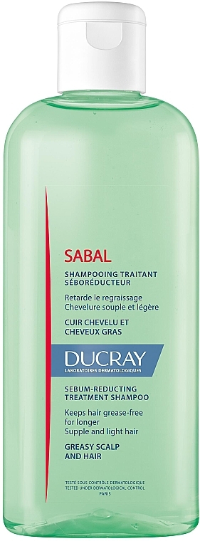 Pielęgnujący szampon do przetłuszczających się włosów regulujący wydzielanie sebum - Ducray Sabal Shampoo — Zdjęcie N1