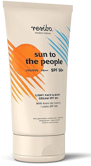 Lekki krem do twarzy i ciała SPF 50+ - Resibo Sun To The People Light Face & Body Cream Spf50+ — Zdjęcie N1