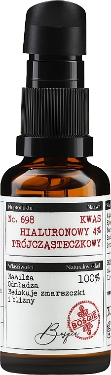 Trójcząsteczkowy kwas hialuronowy 4% do twarzy - Bosqie Hyaluronic Acid 4% — Zdjęcie N1