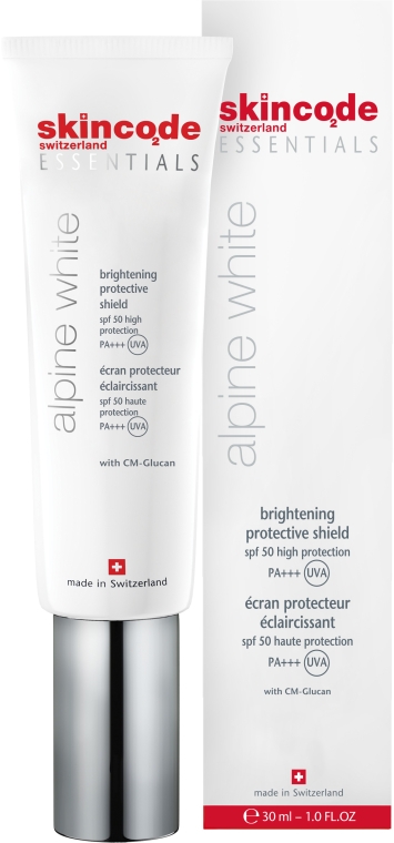 Rozjaśniający krem ochronny do twarzy - Skincode Essentials Alpine White Brightening Protective Shield SPF50 PA+++ — Zdjęcie N1
