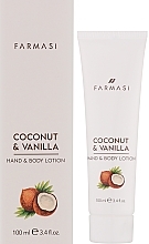 Balsam do rąk i ciała Kokos i wanilia - Farmasi Coconut & Vanilla Hand And Body Lotion — Zdjęcie N2