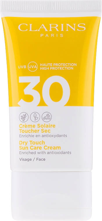 Krem do opalania twarzy z antyoksydantami SPF 30 - Clarins Dry Touch Sun Care Cream Face