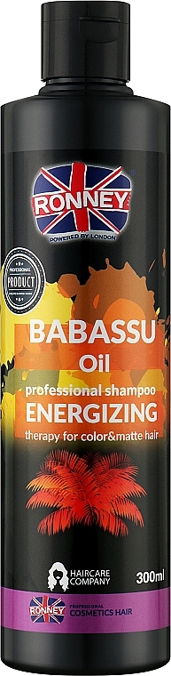 Energetyzujący szampon z olejem babassu do włosów farbowanych i matowych - Ronney Professional Babassu Oil Energizing Shampoo