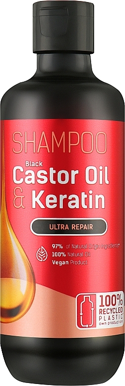 Szampon do włosów Black Castor Oil & Keratin - Bio Naturell Shampoo Ultra Repair