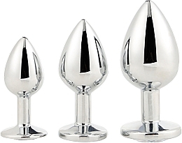 Zestaw aluminiowych korków analnych, 3 sztuki - Dream Toys Gleaming Love Silver Plug Set  — Zdjęcie N1
