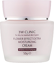 Krem nawilżający do twarzy - 3W Clinic Flower Effect Extra Moisturizing Cream — Zdjęcie N1